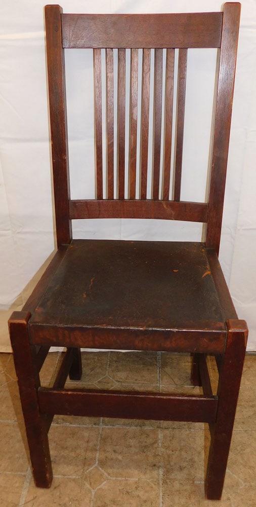 Antique Oak Side Chair by L&JG Stickley, (As Found) (1 of 4)