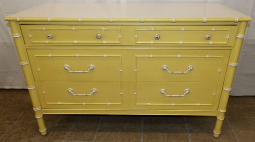 Painted Faux Bamboo Three Drawer Commode by Thomasville
