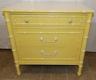 Painted Faux Bamboo Three Drawer Chest by Thomasville