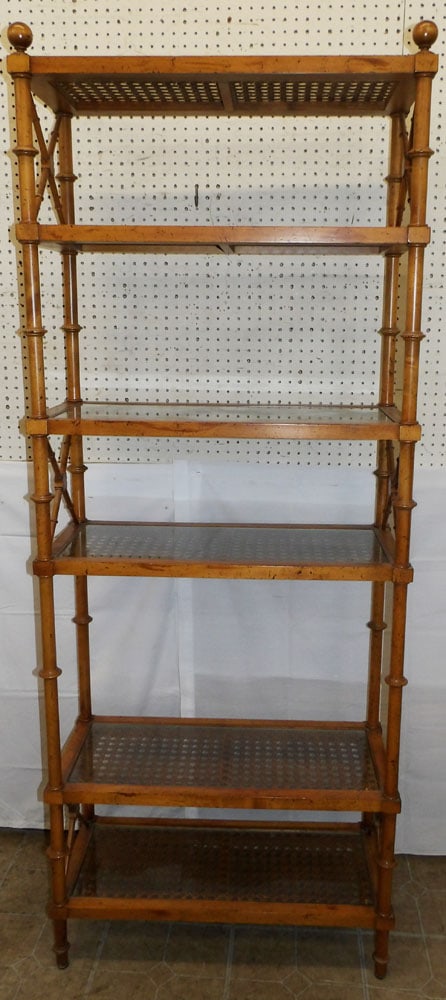 Maple & Cane Faux Bamboo Etagere  (1 of 5)