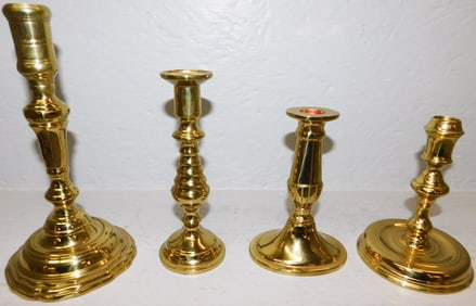 Four Brass Candlesticks by Virginia Metalcrafters