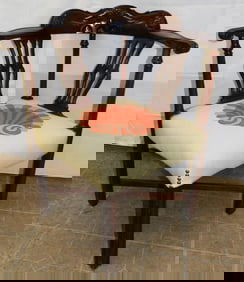 Mahogany & Needlepoint Seat Corner Chair