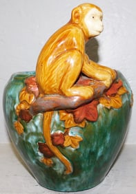Majolica Monkey Jardiniere