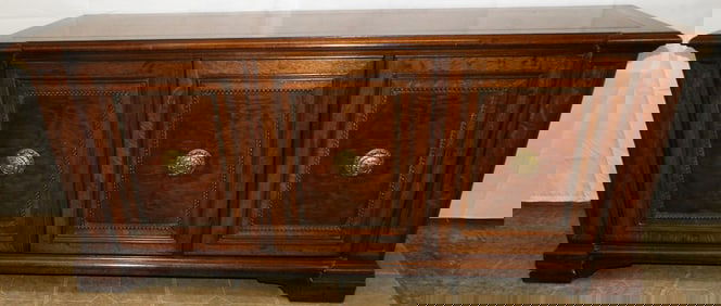 Walnut & Oak Three Door Credenza by Henredon