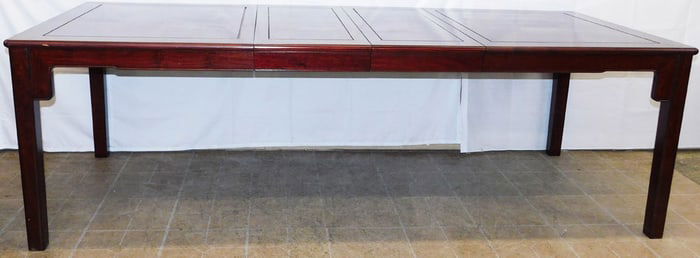 Rectangular Form Oriental Rosewood Dining Table With Two Leaves