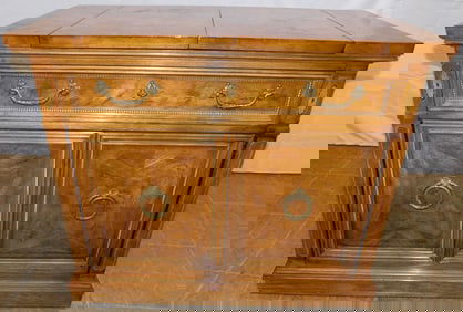 Walnut Fold Over Top Bar Cabinet By Bernhardt