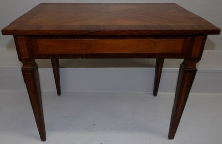 Walnut & Rosewood Banded Top Tea Table
