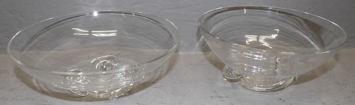 Two Glass Bowls Signed Steuben