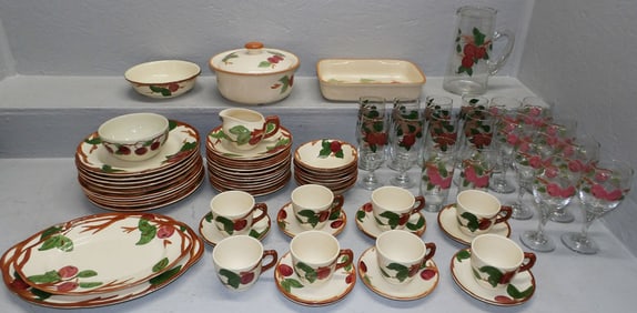 71 Pieces of Franciscan Apple China & Stemware