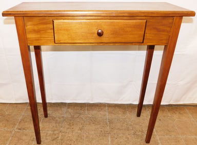 Pine Tapered Leg One Drawer Console Table