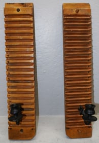 Pair Antique Cigar Mold Candle Sconces