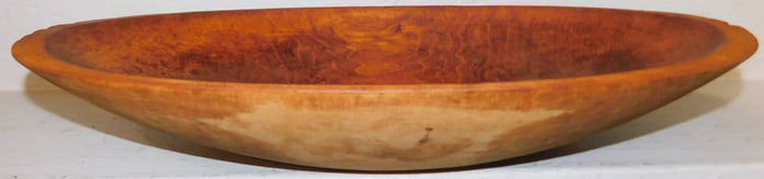 Antique Carved Wood Dough Bowl