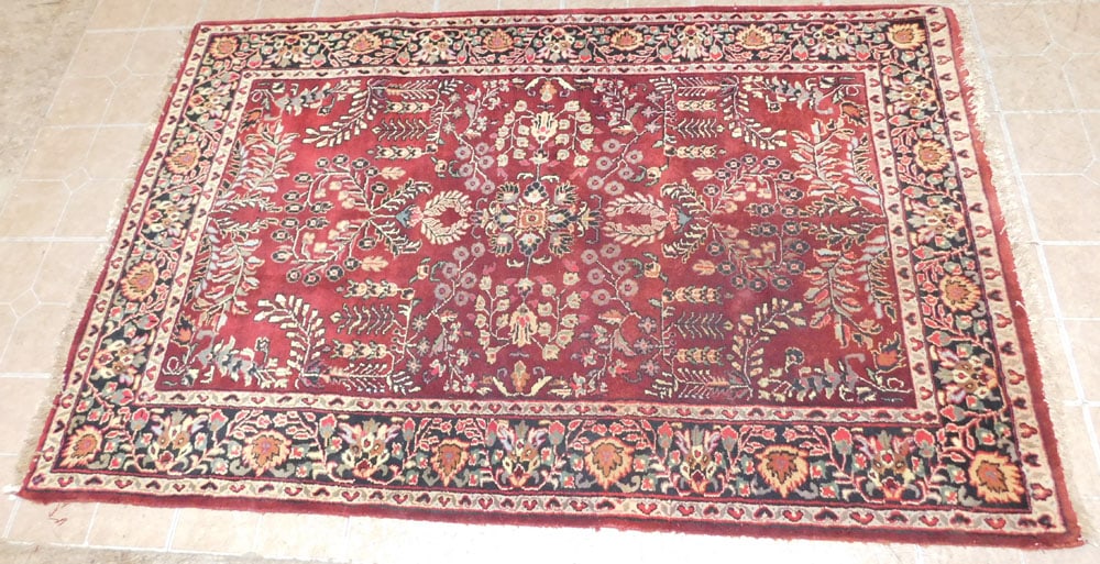 3' 9" x 6' Hand Made Oriental Rug: 3' 9" x 6' Hand Made Oriental Rug. ALL DESCRIPTIONS AND ANY CONDITION STATEMENT GIVEN BY LANGSTON AUCTION GALLERY ARE STRICTLY OPINIONS AND LANGSTON'S SHALL HAVE NO RESPONSIBILITY FOR ERRORS OR OMISSI