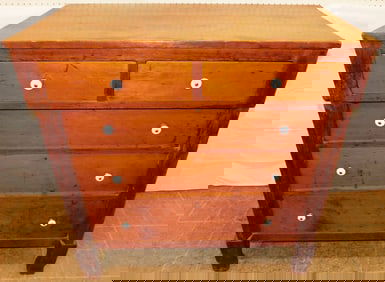 Antique Cherry Two Over Three Drawer Chest