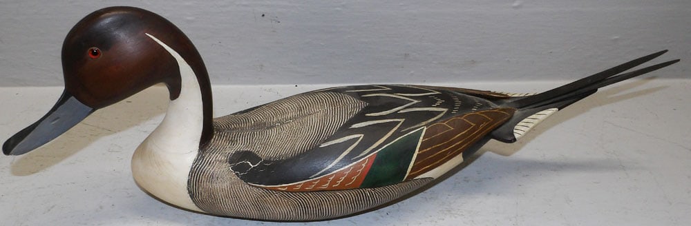 Painted Carved Wood Duck Decoy Signed Britton - Rockville, Maryland (1 of 8)