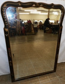 Chinoiserie Paint Decorated Bevel Edge Mirror