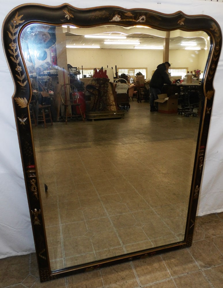 Chinoiserie Paint Decorated Bevel Edge Mirror (1 of 4)