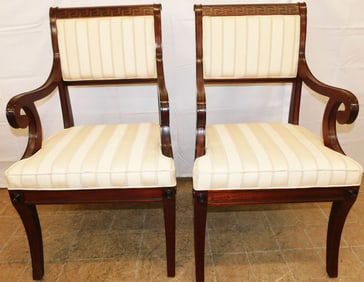Pair of Mahogany Arm Chairs by Baker