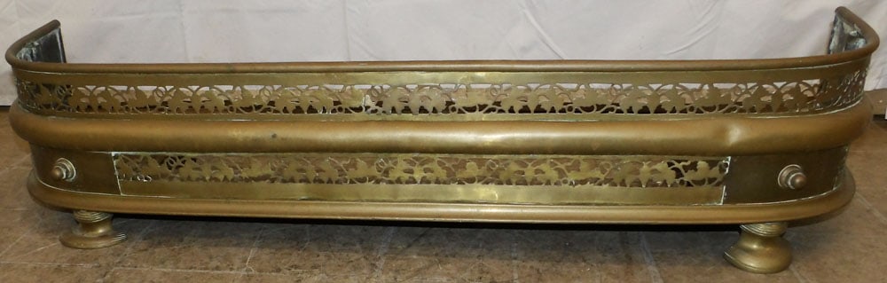 Antique Brass Open Work Fire Place Fender  (1 of 4)