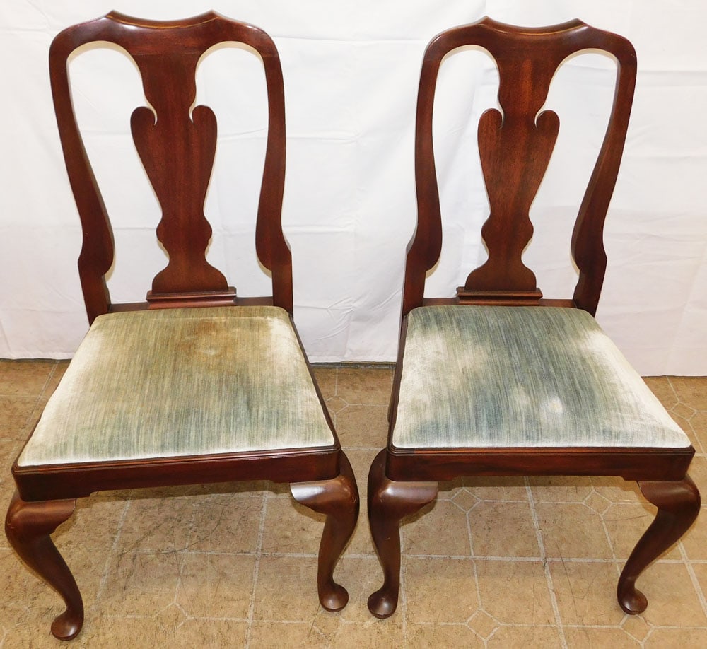 Pair of Mahogany Queen Anne Style Side Chairs by Henkel Harris  (1 of 5)