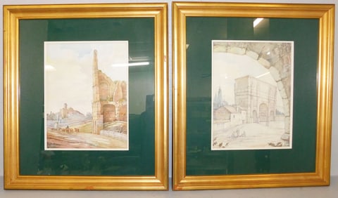 Two Framed Watercolors Artist Signed