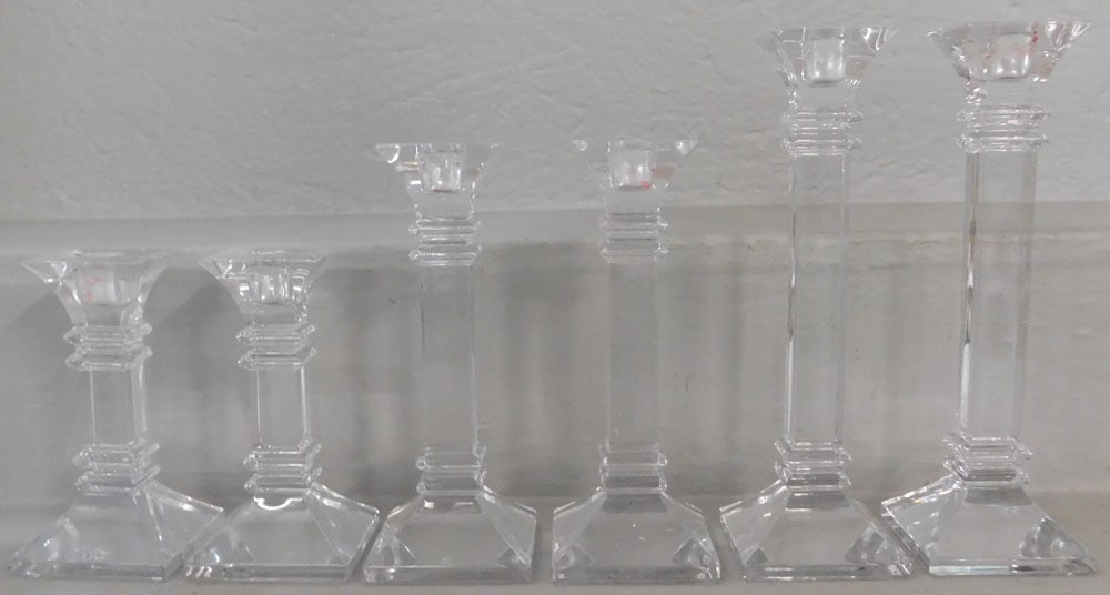Three Pair of Waterford Crystal Candlesticks, (Marquis Pattern) (1 of 9)