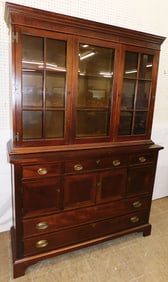 Mahogany Two Piece Glass Door Offset China Cabinet by Craftique