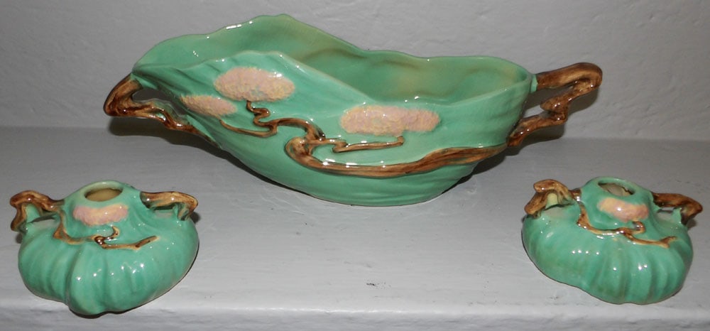 Three Piece Roseville Wincraft Console Set (1 of 4)