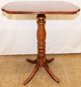 19th Century Burl Mahogany Candlestand