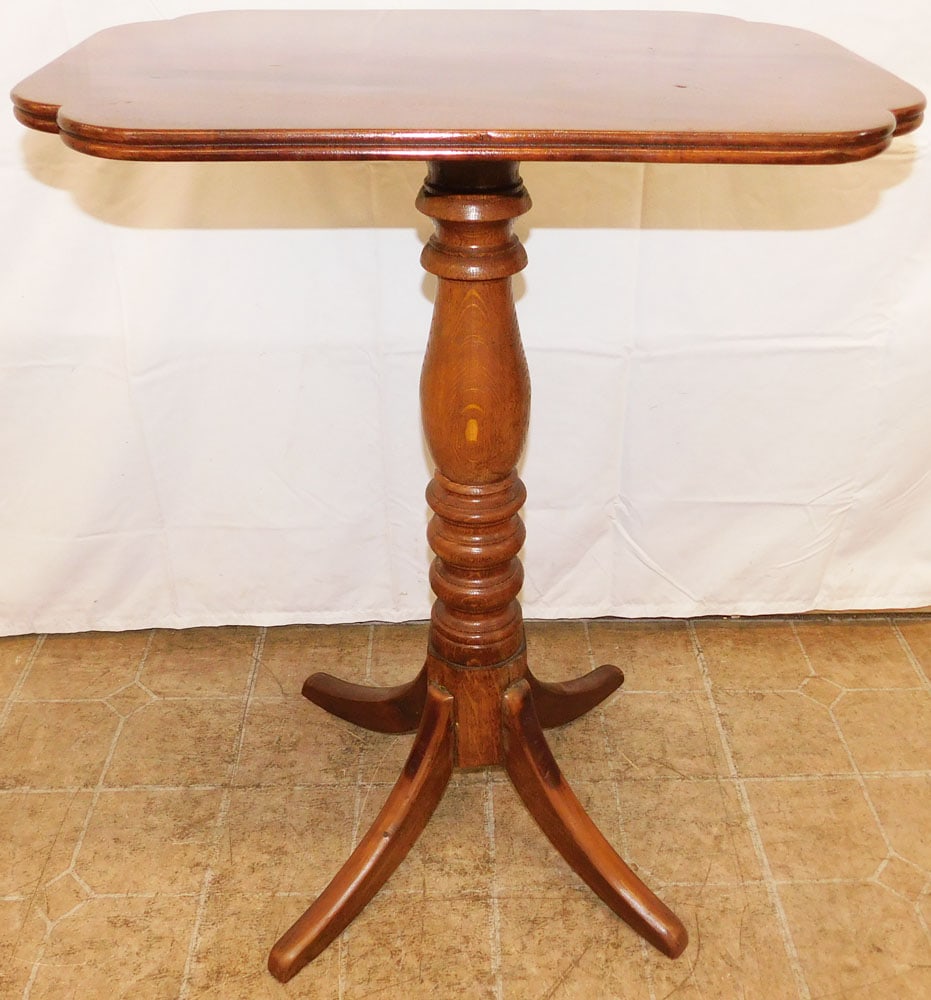 19th Century Burl Mahogany Candlestand  (1 of 3)