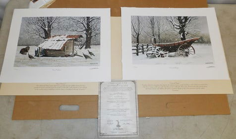 Two Unframed Bob Timberlake Prints, "Winter Portfolio"