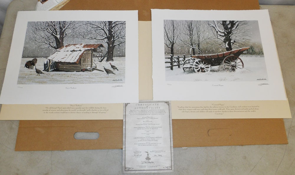 Two Unframed Bob Timberlake Prints, "Winter Portfolio" (1 of 8)