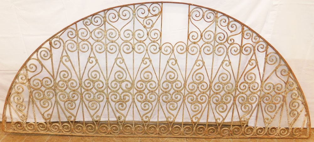 19th Century Forged Iron Gate Archway : 19th Century Forged Iron Gate Archway . 33 3/4" H 81 3/4" L ALL DESCRIPTIONS AND ANY CONDITION STATEMENT GIVEN BY LANGSTON AUCTION GALLERY ARE STRICTLY OPINIONS AND LANGSTON'S SHALL HAVE NO RESPONSIBI
