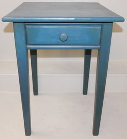 Blue Painted Pine One Drawer Stand