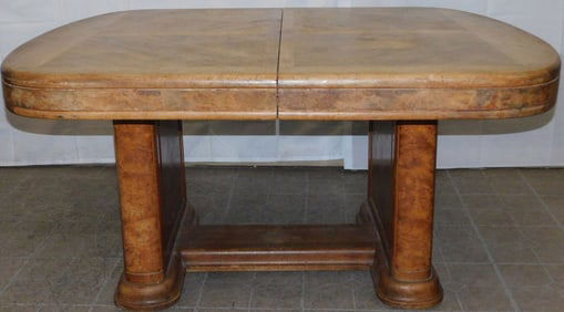 Antique Burl Walnut Dining Table