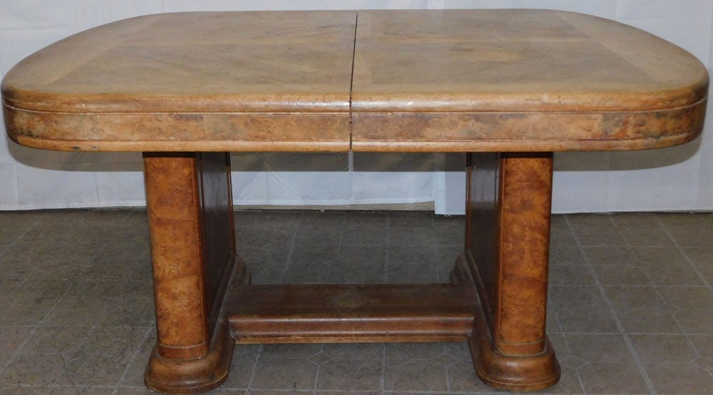 Antique Burl Walnut Dining Table  (1 of 5)