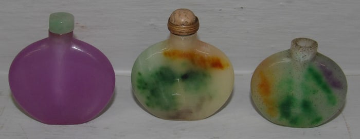 Lot of Three Oriental Stone Snuff Bottles