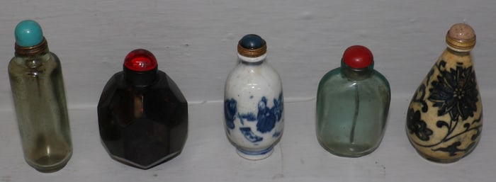 Lot of Five Oriental Snuff Bottles