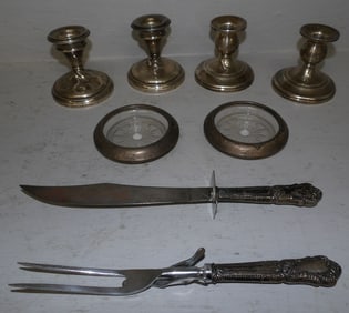 Lot of Sterling Weighted, Sterling Rim, & Sterling Handle Items