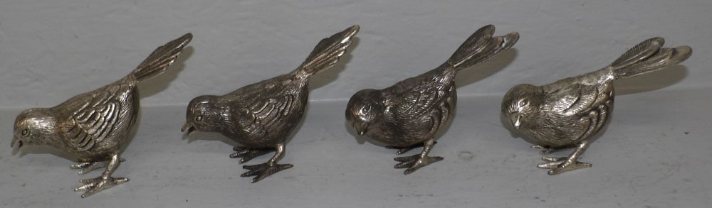 Four Silverplated Bird Figurines  (1 of 6)
