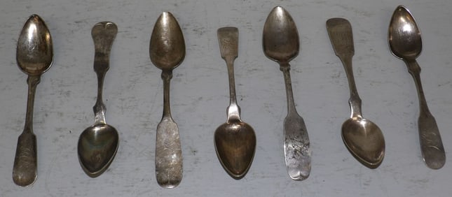 Lot of Seven Coin Silver Spoons - 4.47 ozt