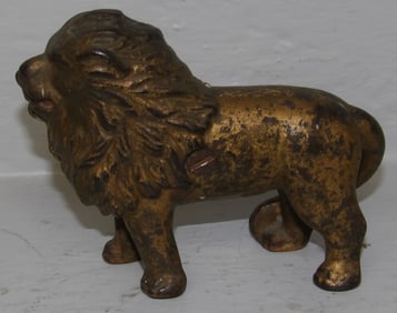 Antique Cast Iron Lion Bank