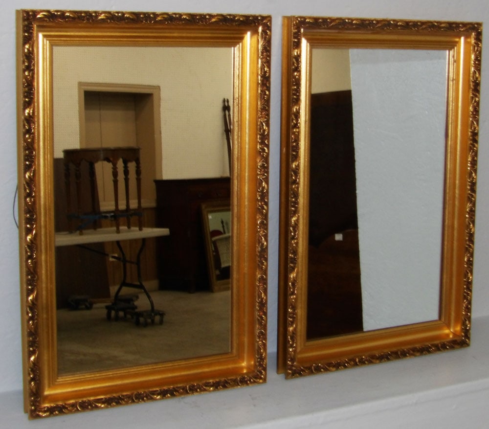 Pair of Ornate Edge Gilded Framed Mirrors (1 of 3)
