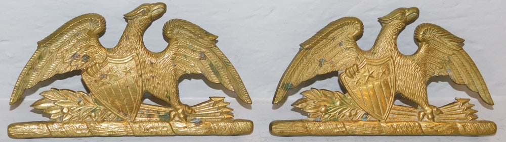 Pair of Brass Spread Wing Eagle with Shield Trivets by Virginia Metalcrafters (1 of 3)