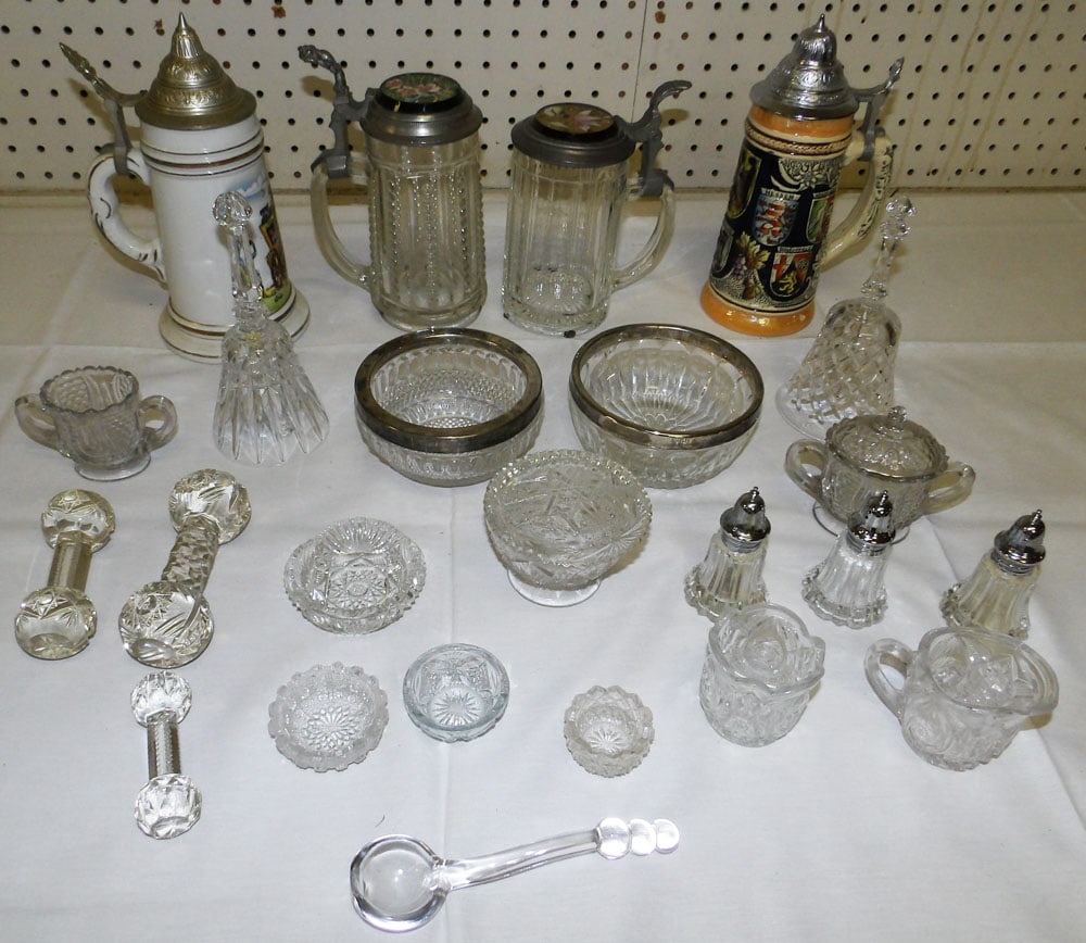 Lot Porcelain & Glass Steins - Misc. Glass Items (1 of 5)