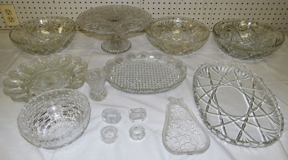 Lot Pressed Glass Items (1 of 5)
