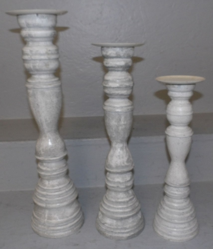 Three Painted Resin Candleholders (1 of 2)