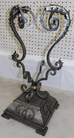 Painted Wrought Iron & Brass Decorative Urn