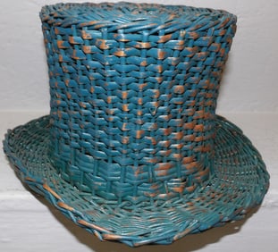 Antique Painted Wicker Hat