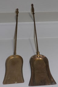 Two Brass Fireplace Shovels